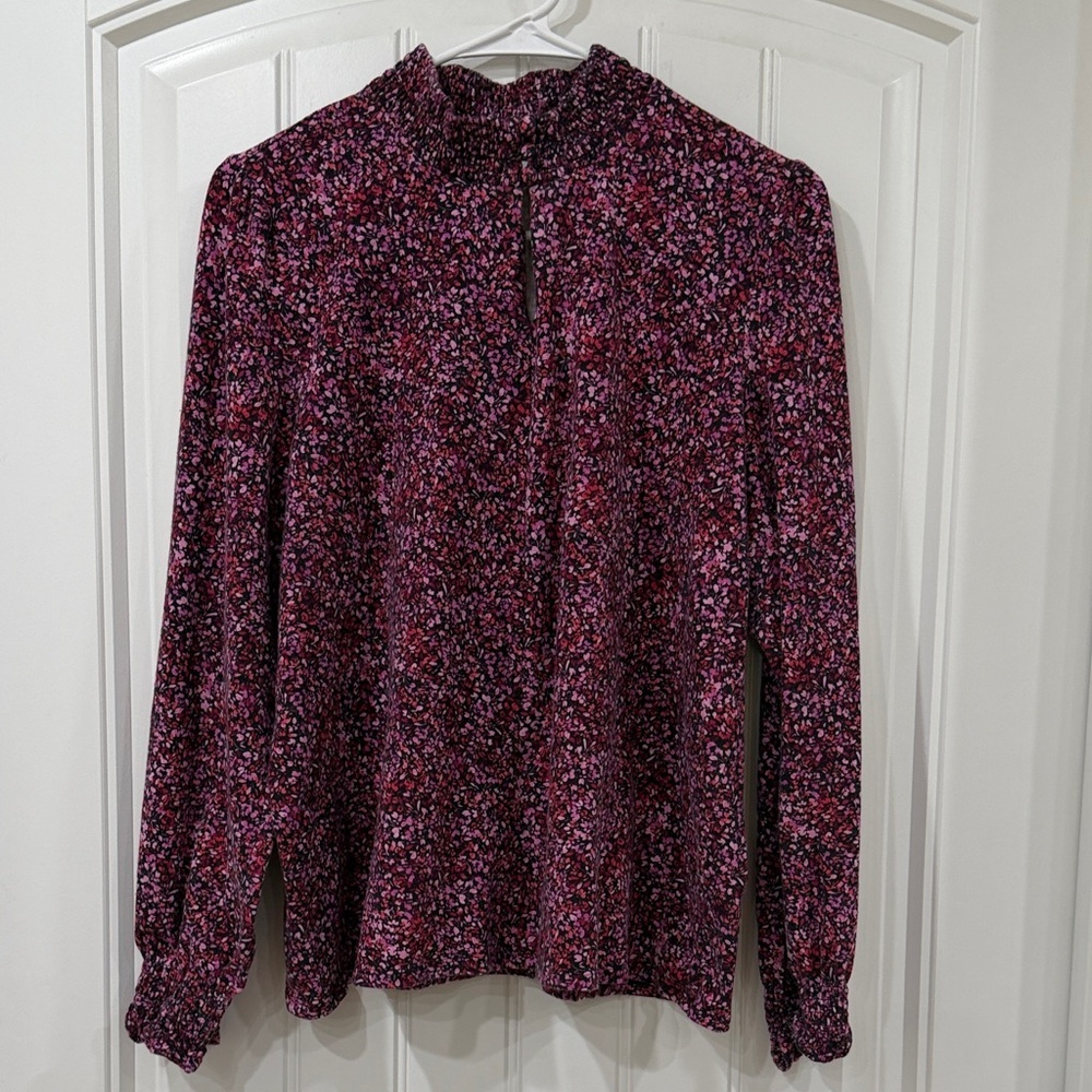 EUC J. Jill Floral Smocked Neck Top